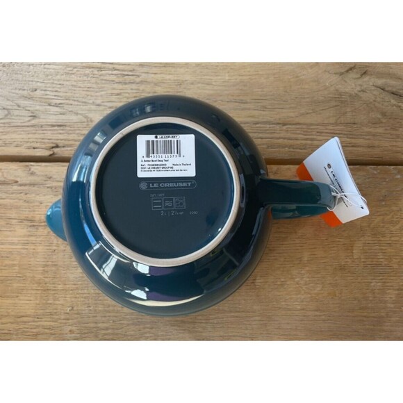 Le Creuset Stoneware Batter Mixing Bowl 2 qt. Deep Teal Blue NEW - Picture 7 of 8